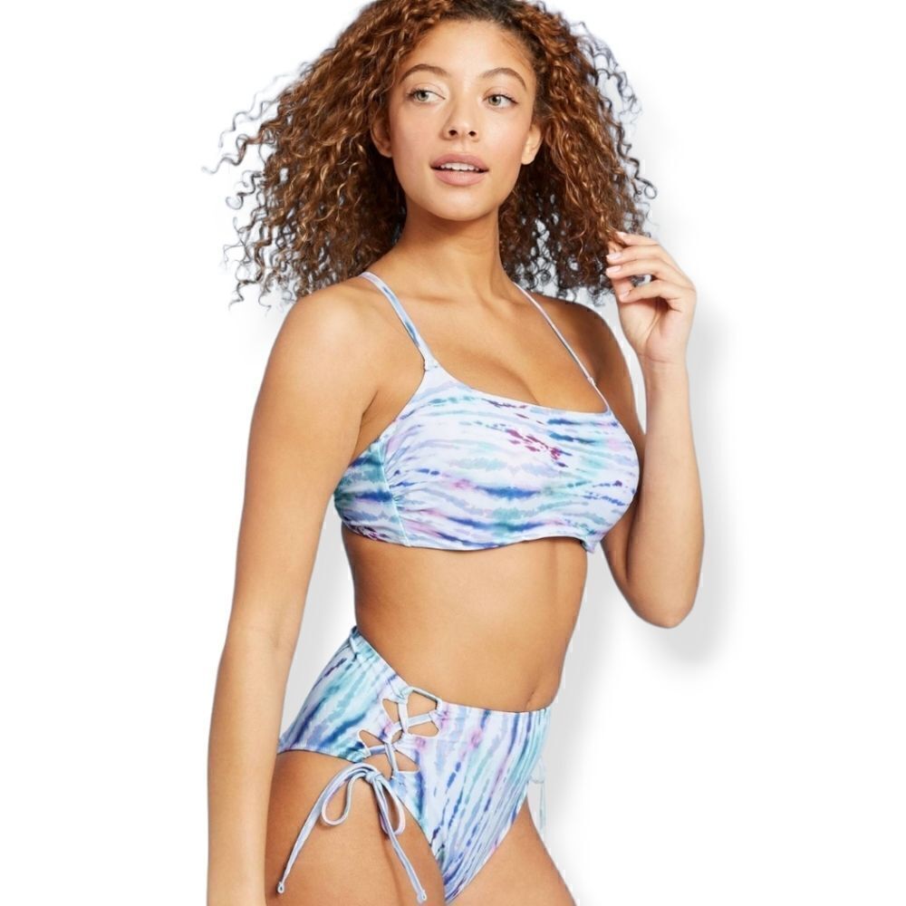 Shade & Shore Lace Up High Waist Extra Cheeky Bikini Bottom